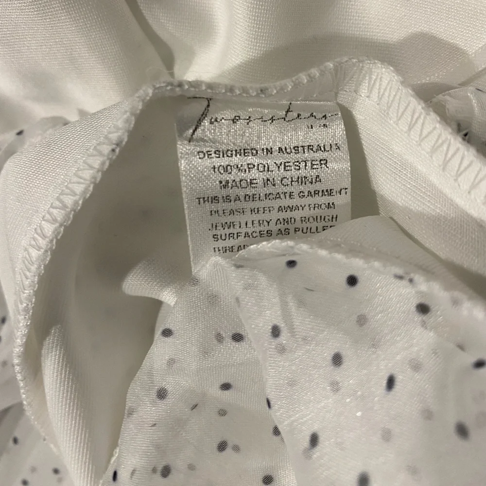 Two sisters ➰ ladies BNWT white/black dots adjustable strap mermaid midi dress 8 - Picture 4 of 5